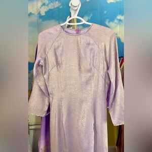 Ao dai nhu kim sa han quoc, new Vietnamese traditional Long dress top purple l 4